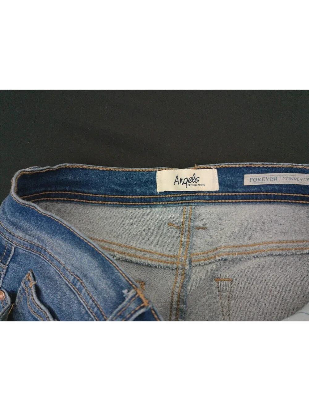 Angels Jeans Womens Blue Forever Young Convertible Size 8 Medium Wash Skinny Y2k